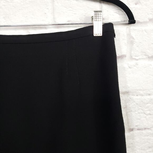 Moschino Cheap And Chic Black Wool A-Line Skirt Back Vent Side Zip Italy Sz US 8 - Picture 13 of 14